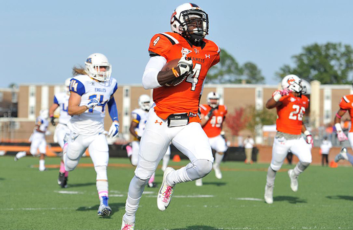 Campbell's Aaron Blockman returned a kickoff 95-yards for a touchdown last weekend against Morehead State. Campbell travels to Davidson, Saturday. (Photo by Will Bratton)